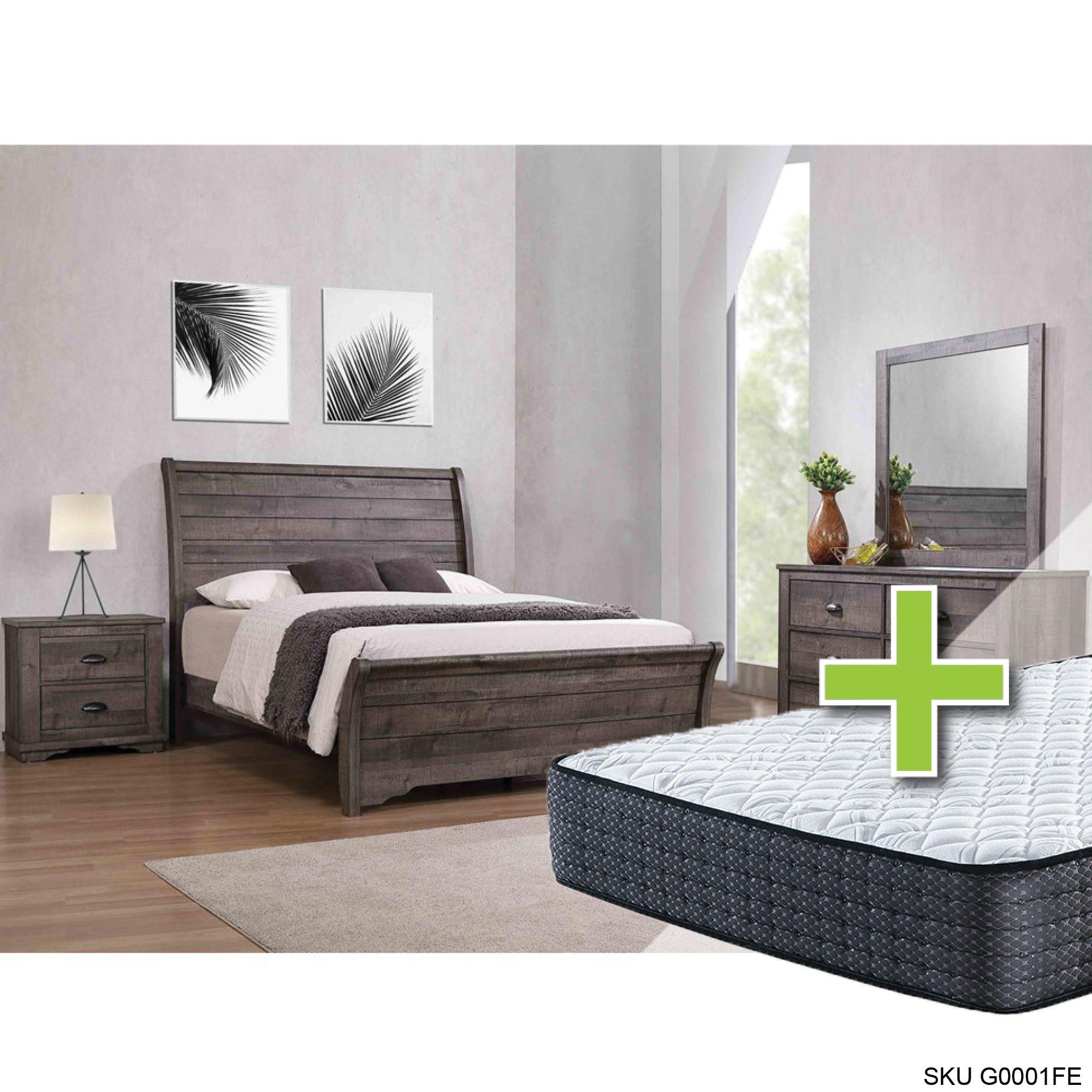 Rent to Own Crown Mark Inc Coralee Grey 6 Piece Queen Bedroom Set w